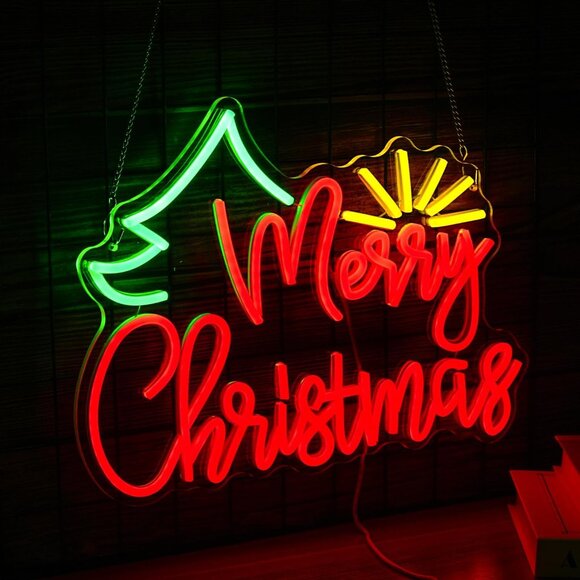 Merry Christmas Neon Sign Led Candy Dimmable Light Up Sign for Party Kids Gift - Picture 2 of 7